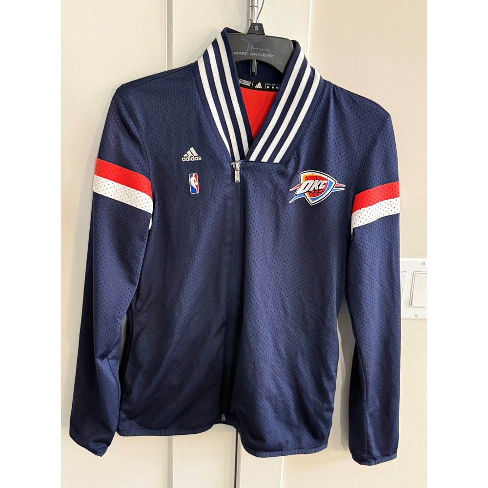 Adidas Oklahoma City Thunder NBA Track Jacket Full Zip Navy‎ Blue Men's Medium